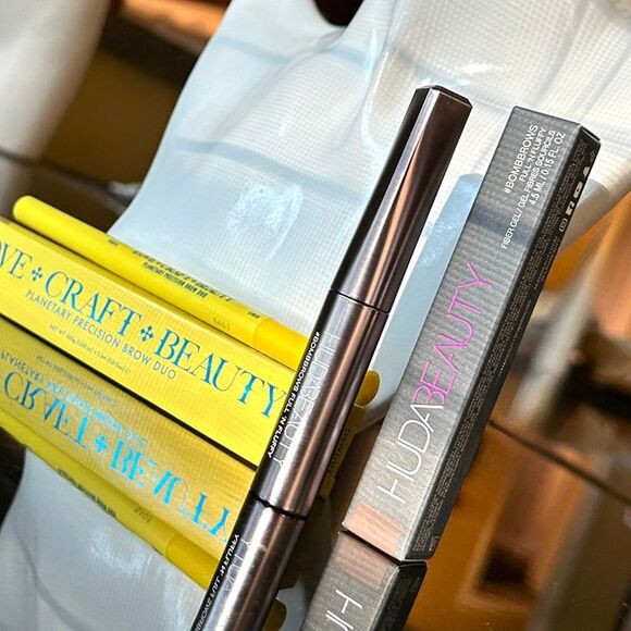 NIB 2Pc Huda Beauty Bomb Brows Full n Fluffy Gel & Precision Brow Pen Pencil Duo - Picture 2 of 12